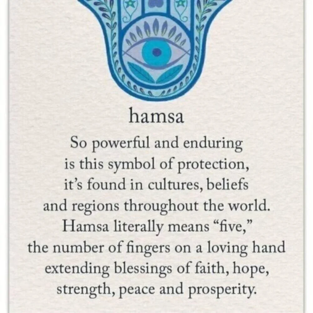 Boho Blue Agate & Patina Painted Hamsa Hand + Buddha - 20